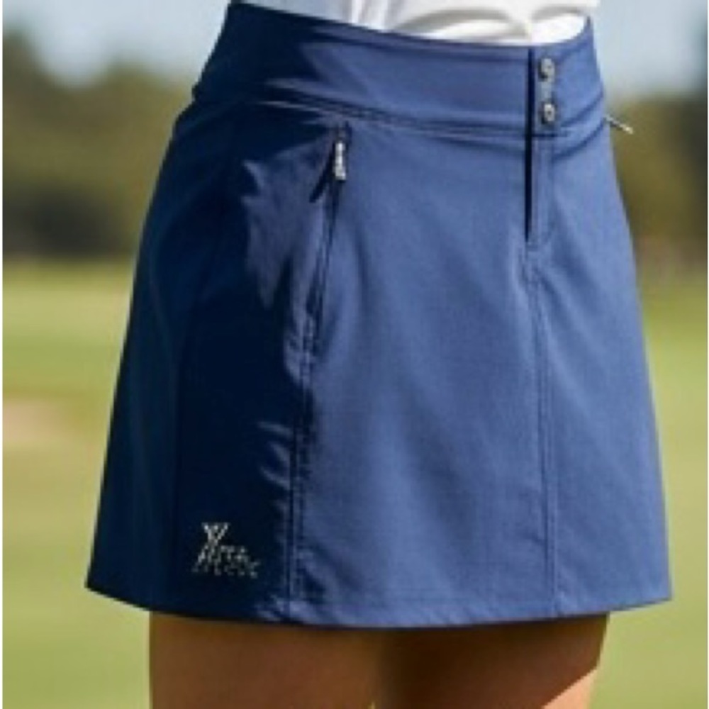 Blue Golf/Tennis  Skort with UV protection and zippered pockets